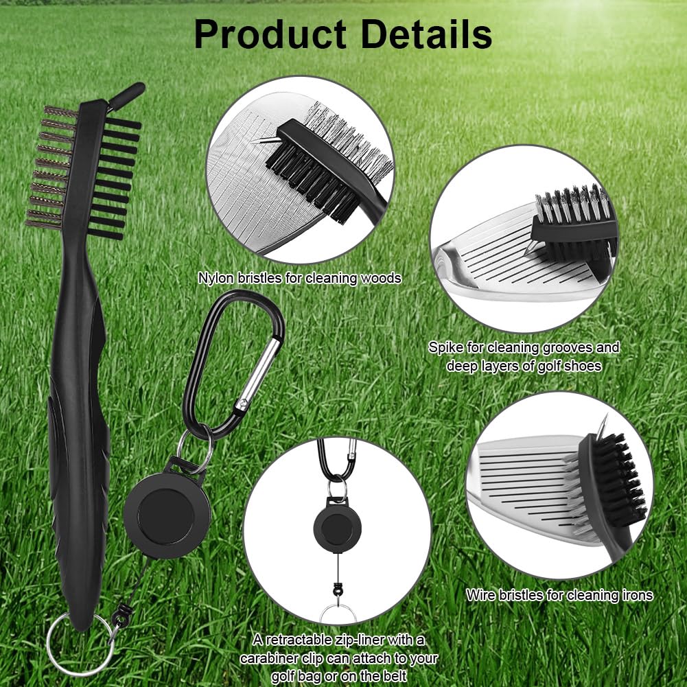 flintronic Golf Accessories, Golf Towel for Golf Bags with Clip Pitch Mark Repair Tool, Golf Club Cleaner - Image 3