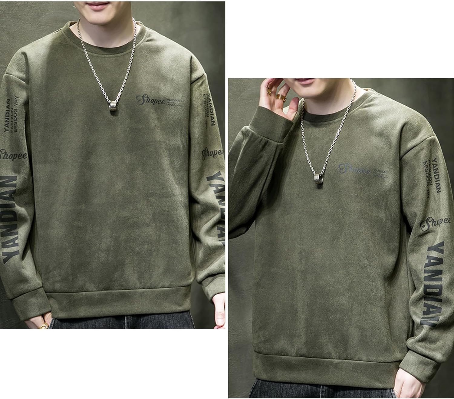 Men's Sweatshirts Pullover Casual Print Crewneck Sweatshirts