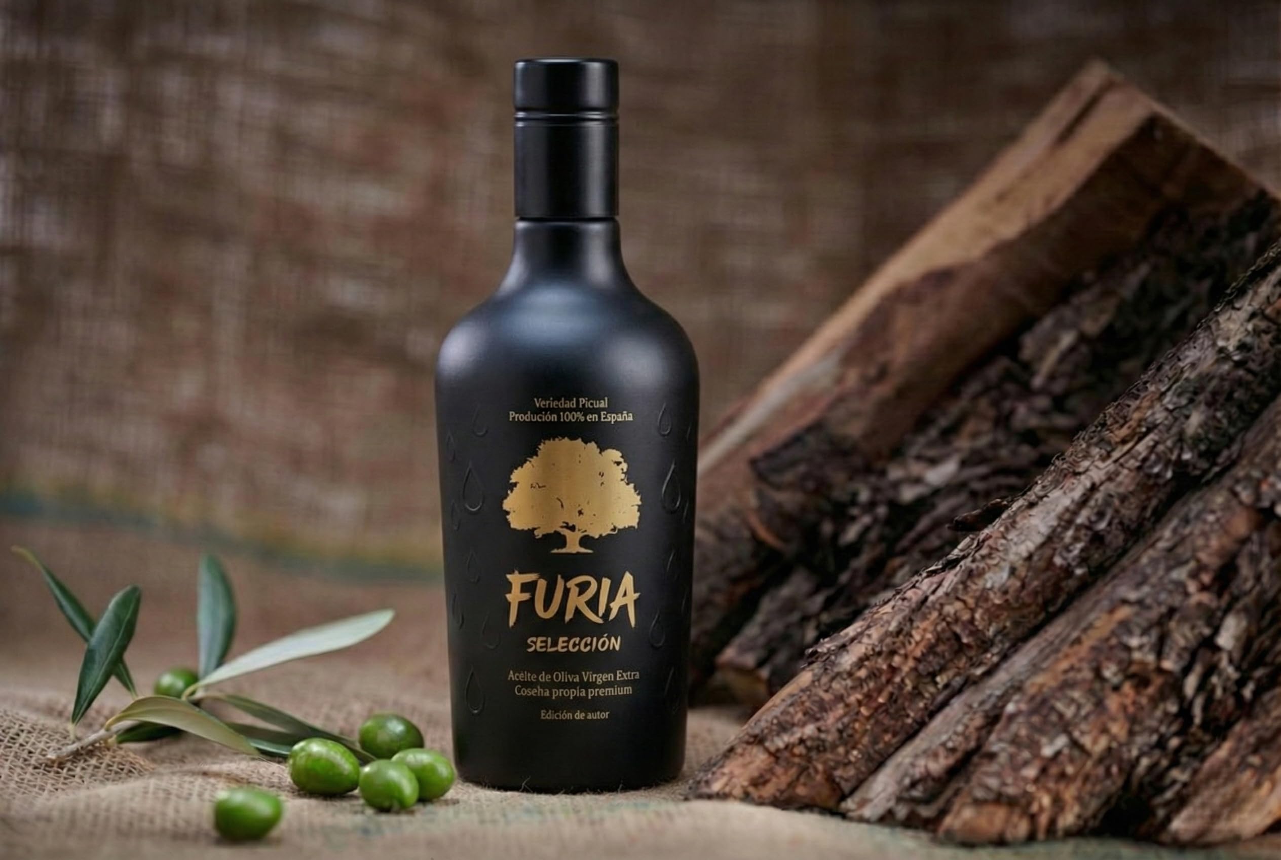 FURIA Selección Aceite de Oliva Virgen Extra Picual 500ml | AOVE 100% Picual Español Cosecha Propia | Extracción en Frío Sin Filtrar | Sabor Intenso Gourmet