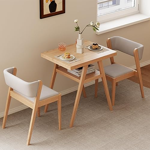 Soild - Juego de 2 sillas de mesa de madera con asiento acolchado, mesa de comedor con sillas para cocina, comedor, patio, taberna, balcón, al aire