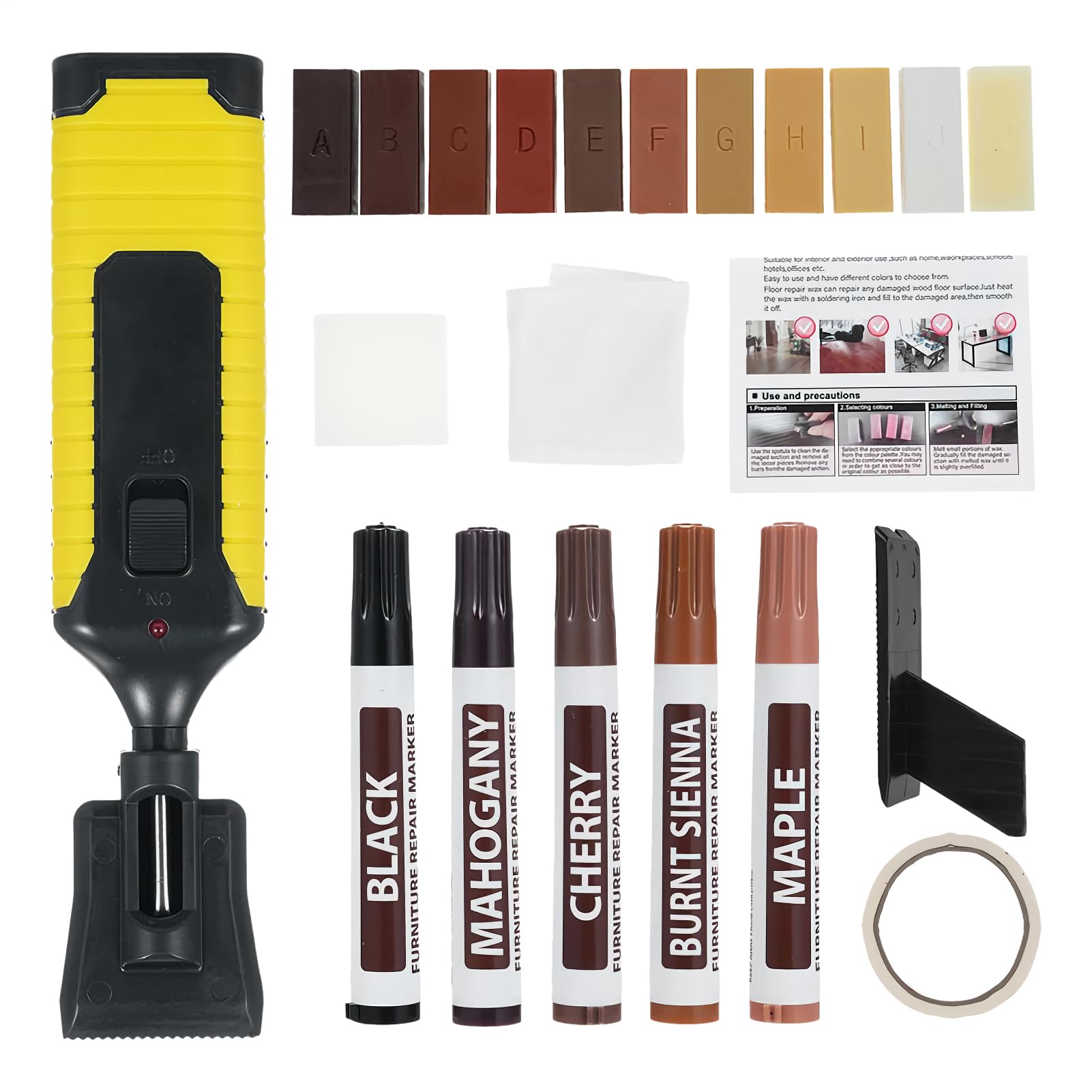 Kit reparación laminado Marcador pintura impermeable y pintable | Kit de reparación para muebles de madera Marcador pintura impermeable y pintable para armario, suelo, cocina, baño, puerta