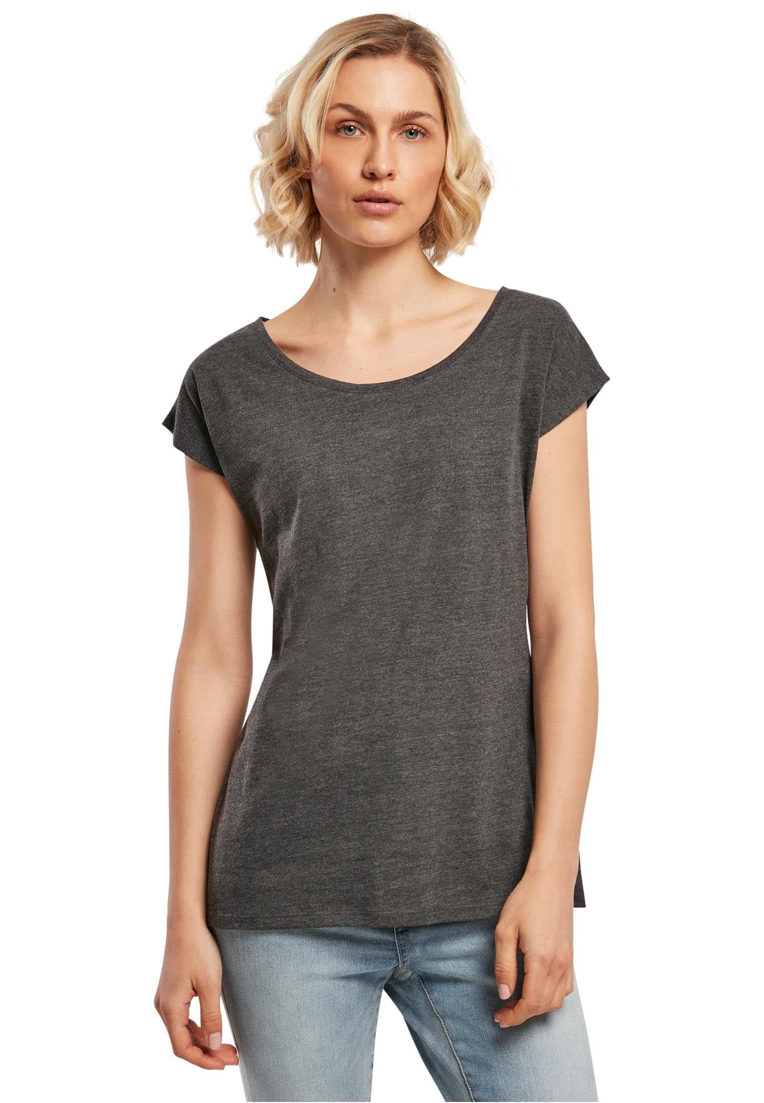 Build Your Brand Damen Bb013-ladies Wide Neck Tee T-Shirt (1er Pack)