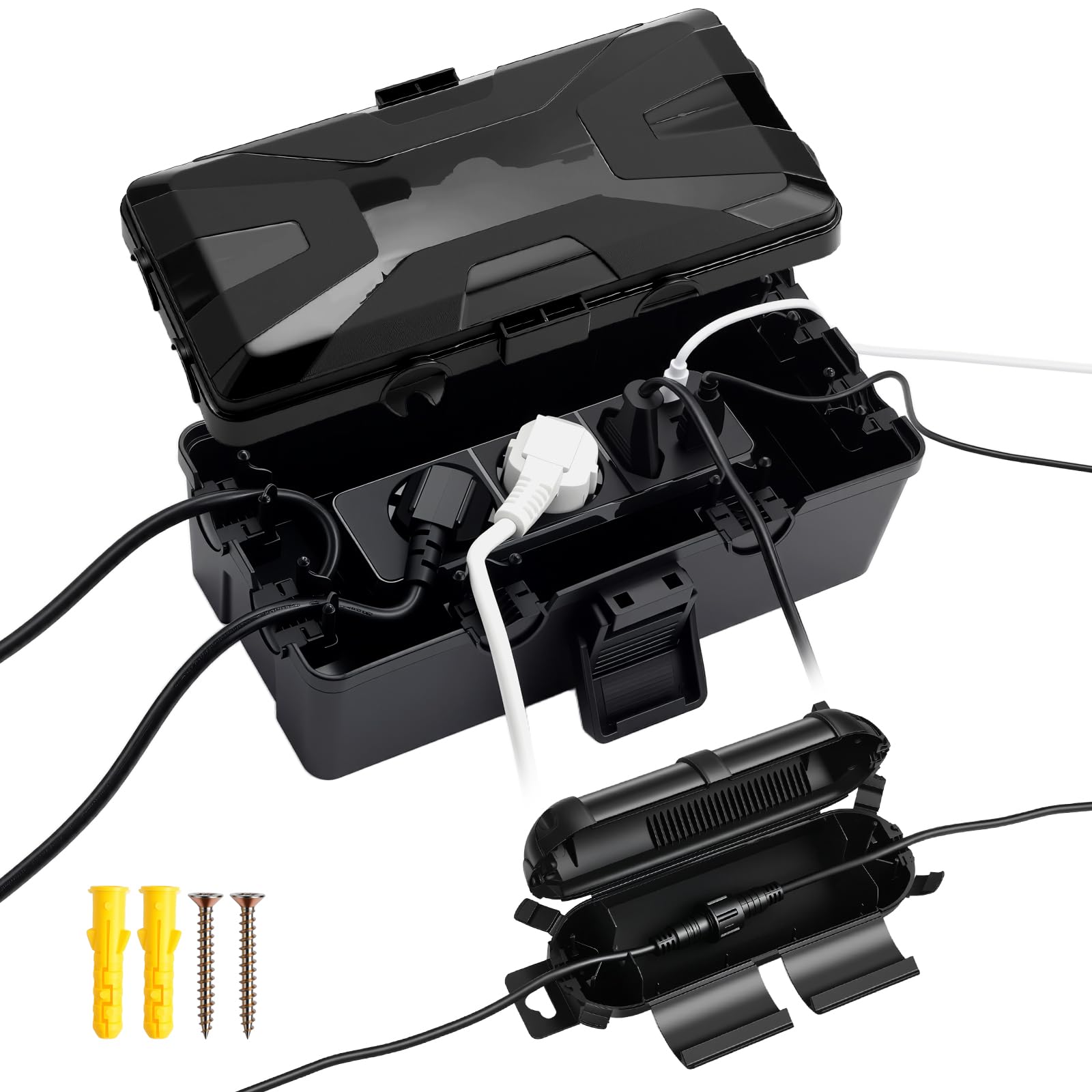 Kamtop Boîtier Étanche Extérieur IP54 – Coffret de Protection Électrique ABS, Résistant aux Intempéries, pour Jardin, Éclairage Extérieur, Rallonge, Installation Facile