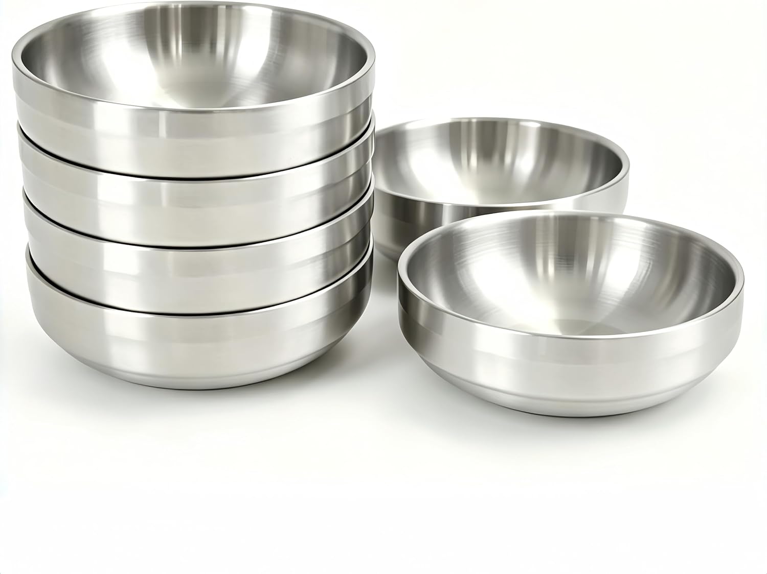 Mini Stainless Steel Sauce Dish 3.54in Appetizer Plates Double-Deck Plates 304 Stainless Steel Plates for Oil Vinegar Juice Salad Appetizer Side Dish Ketchup (Golden, 11.8CM)