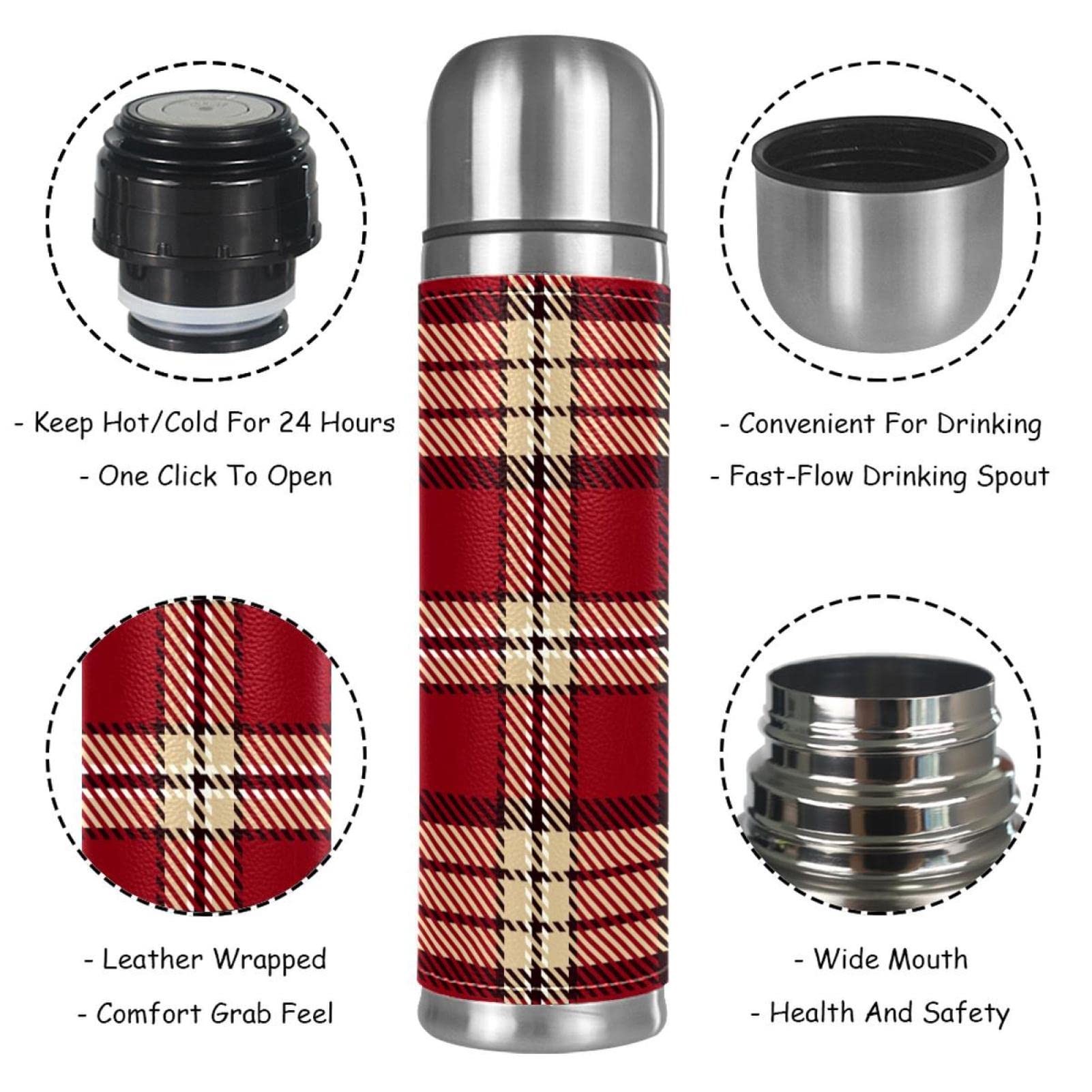 THERMOS Flasque Isotherme 1,2L Acier Inoxydable Rouge Cranberry