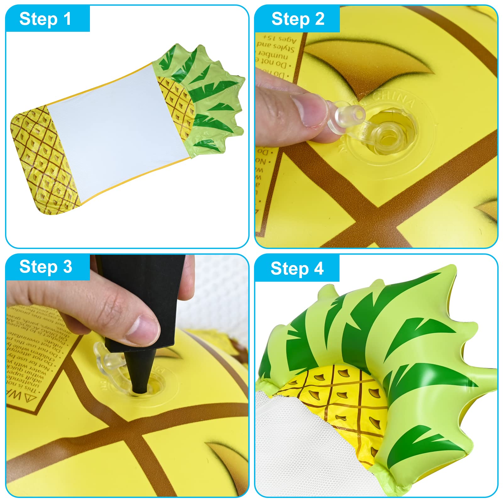 colmanda 2 Pezzi Amaca Gonfiabile, Amaca Galleggiante a Forma di Anguria e Ananas, Letti Galleggianti Portatili per Piscina, Materassino Gonfiabile Mare con Portabicchieri per Piscina, Spiaggia