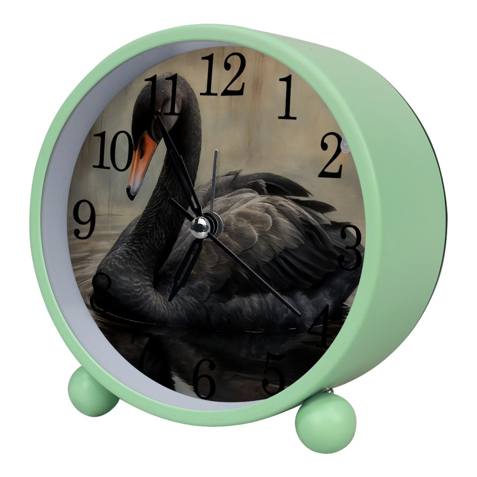 etoenbrc Watercolor Butterfly Silent Analog Alarm Clock Small Battery Operated Clock Slient Plastic Table Clock for Living Room Bedroom Color108