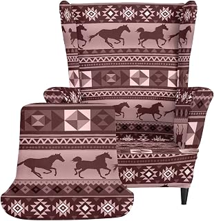 Tribal Horse Wingback Chair Slipcovers, Wing Back Chair Covers
