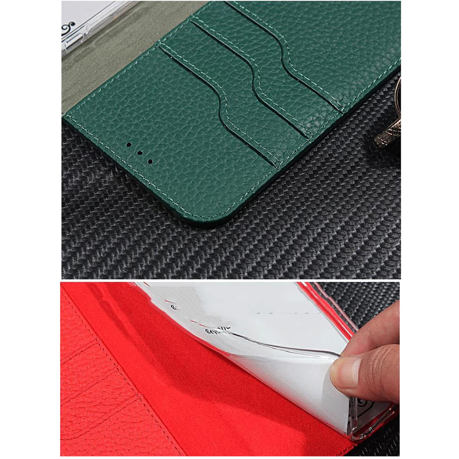 Etui do iPhone SE 3/SE 2/8/7, etui z prawdziwej skóry z paskiem na nadgarstek, przegródka na karty, podpórka, otwierana folio, magnetyczne etui na telefon, kompatybilne z iPhone SE 2022/SE 2020/8/7, zielone