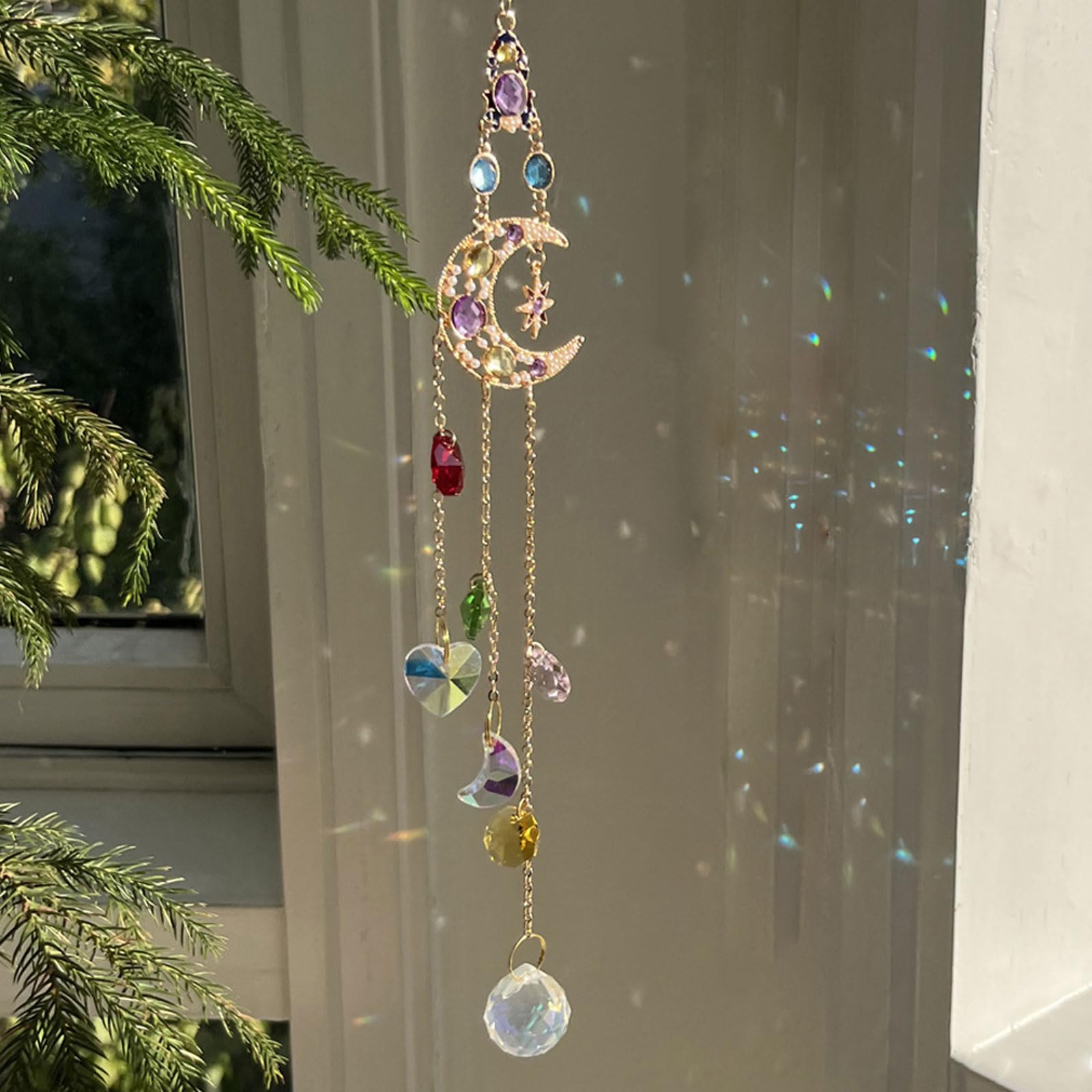 XJLyaya Sonnenfänger, Kristall Sonnenfänger, Sonnenfänger Fenster, Regenbogen Sonnenfänger Kristal, Lichtfänger Kristall, für Fenster Haus Garten Weihnachten Tag Party Hochzeit Dekoration
