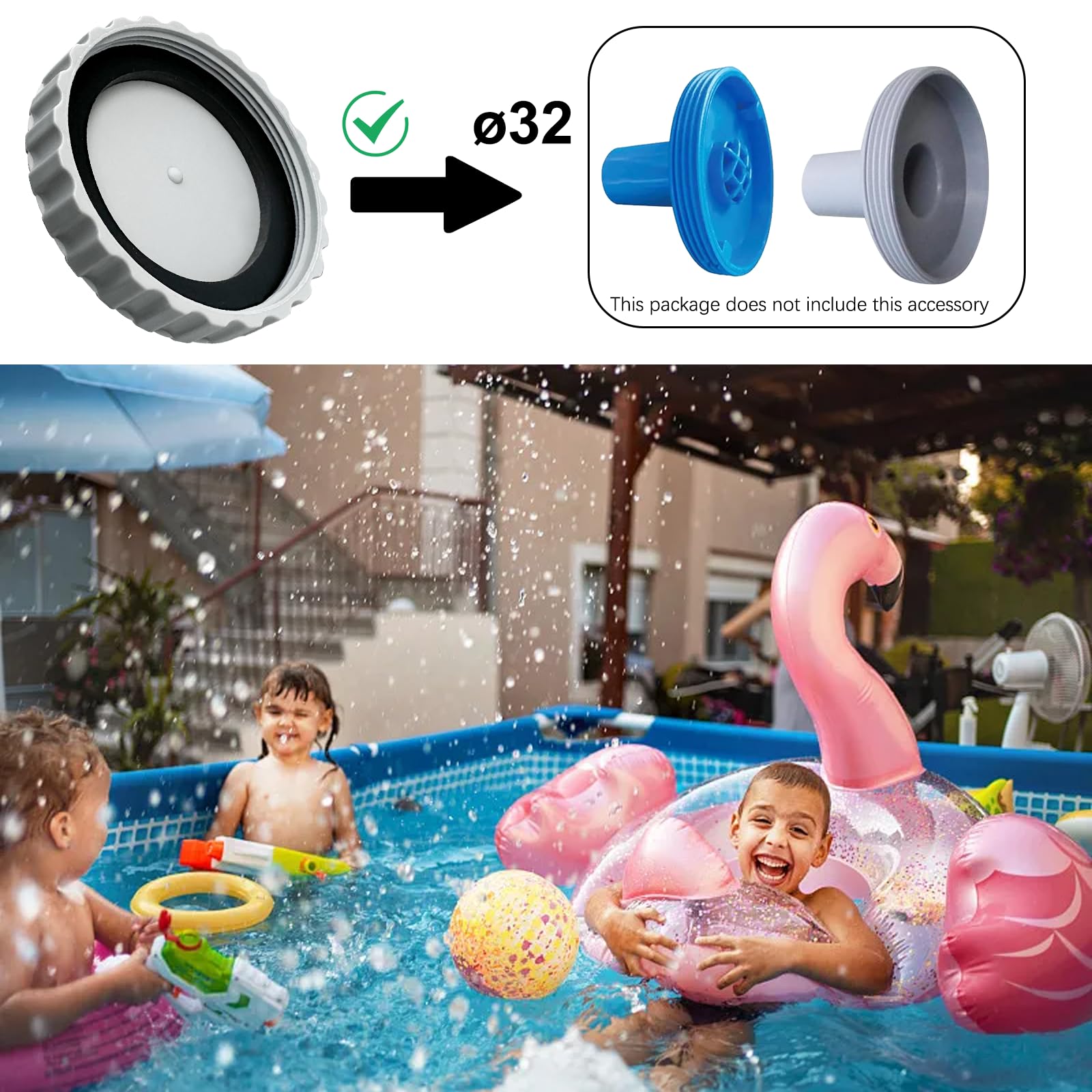 Set di 2 tappi invernali per piscina, resistenti al gelo e impermeabili