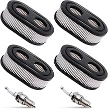 Lawnmower Air Filter Set of 4 with 2 Spark Plugs for Lawnmower, Air Filter for Briggs and Stratton 798452 593260 594575 650EXI