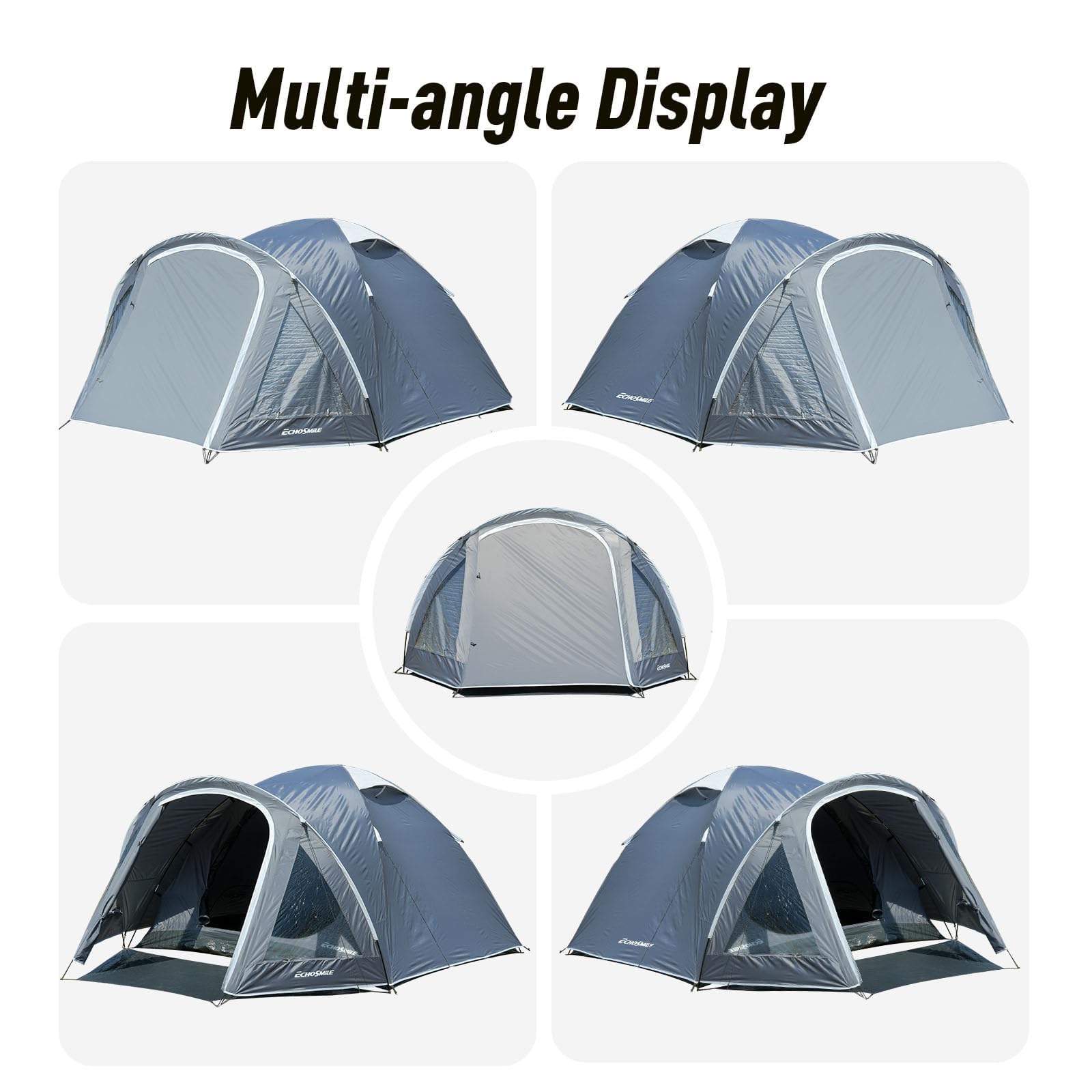 EchoSmile Tienda de campaña para 2-3 personas, tienda de campaña impermeable con vestíbulo, ultraligera, fácil de instalar para acampar al aire libre, 3 estaciones