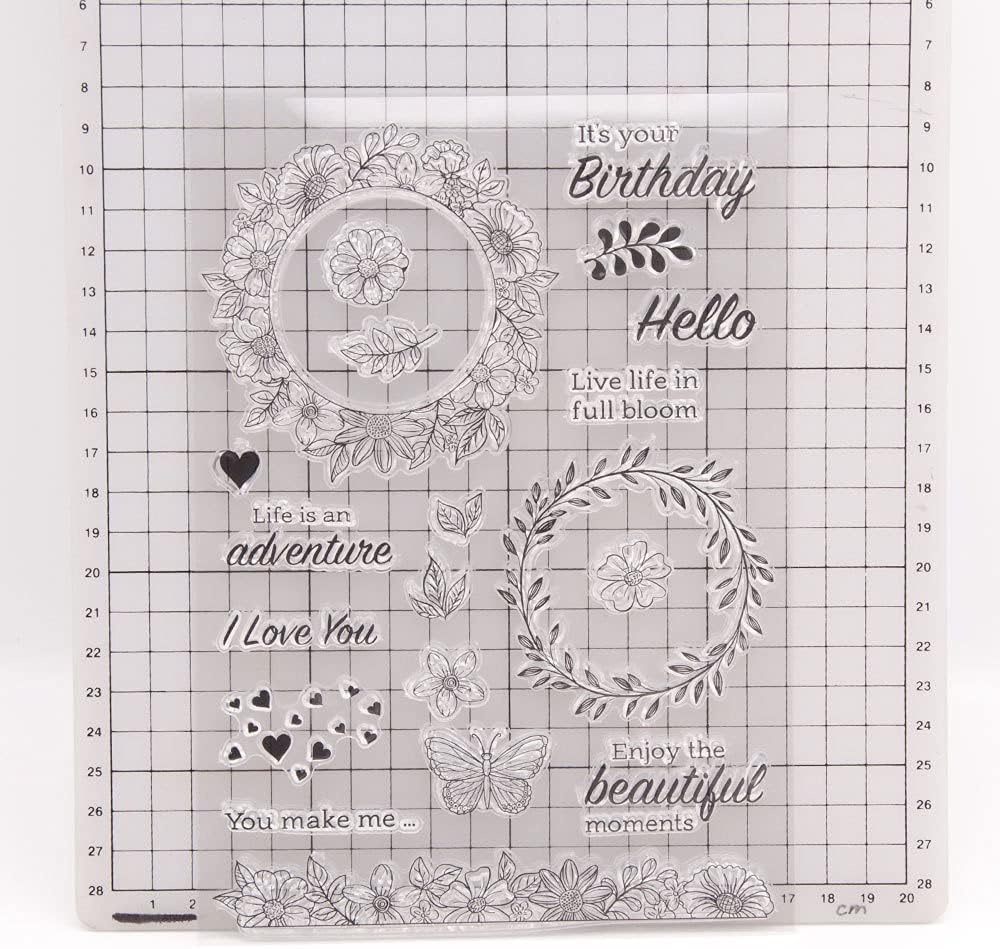 Arbuya DIY Leaves Flowers Love You Birthday Beautiful Moments Floral Phrase Decorative Clear Stamp for Card Making Scrapbooking DIY - Image 3