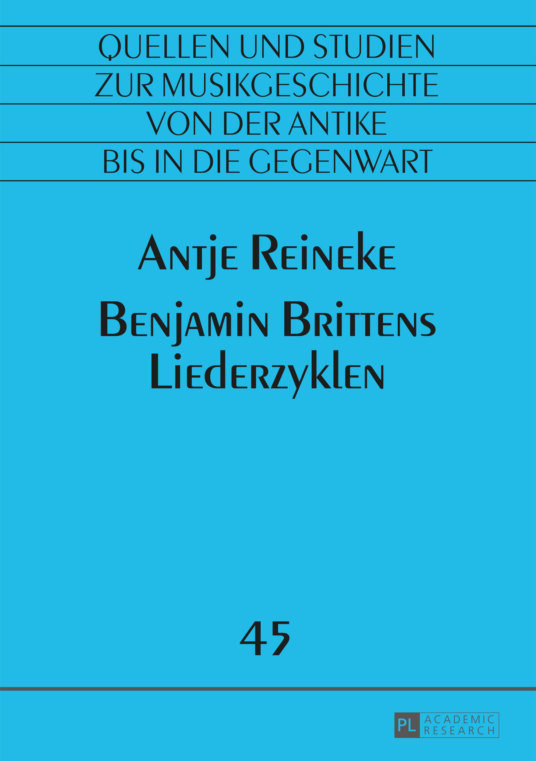 Benjamin Brittens Liederzyklen livre en allemand sur la musique vocale