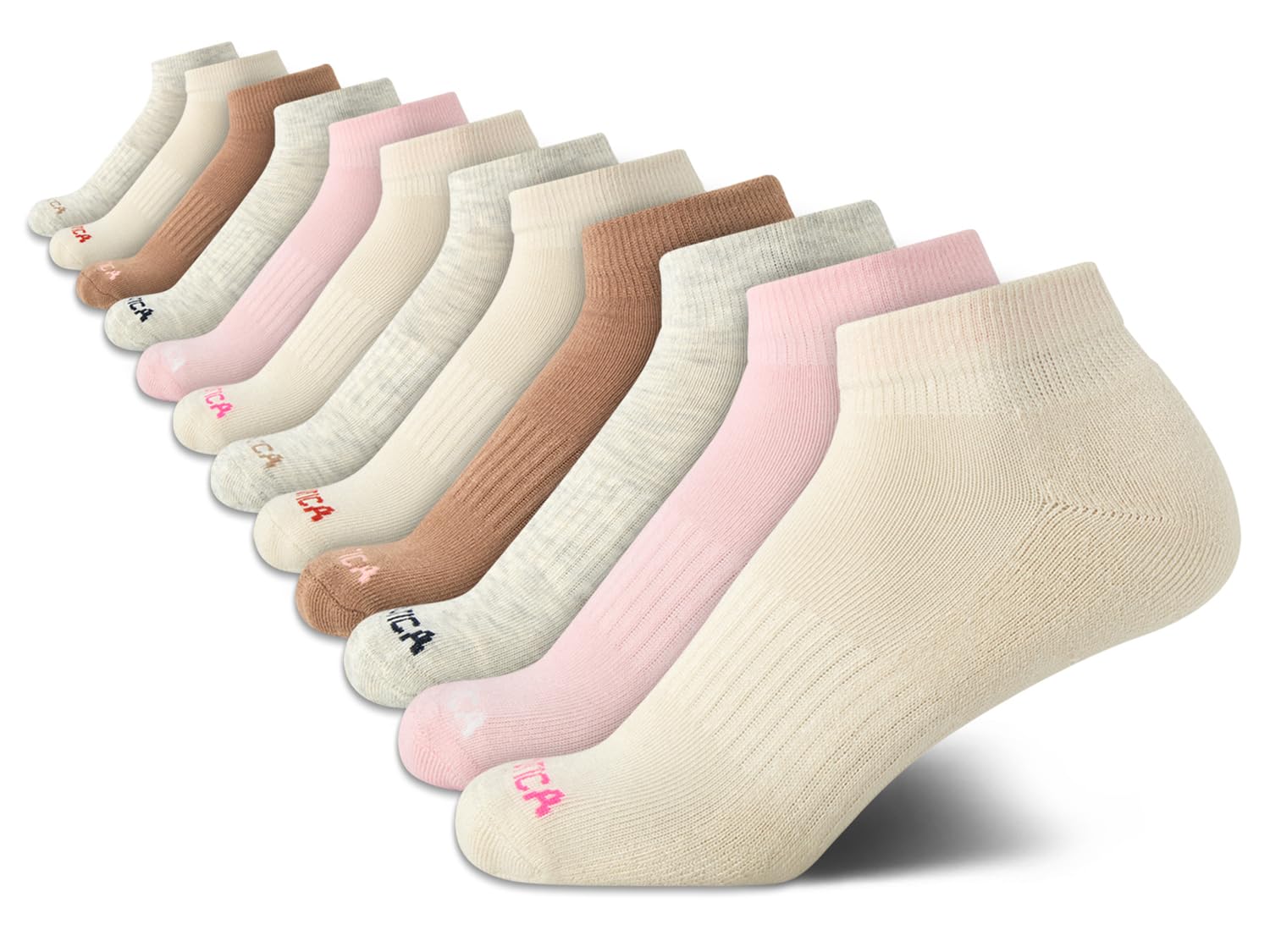 Nautica Womens Quarter Socks - 12 Pack Moisture Control Cushioned Athletic Socks for Women for Sport & Gym Wear (Size: 4-10)