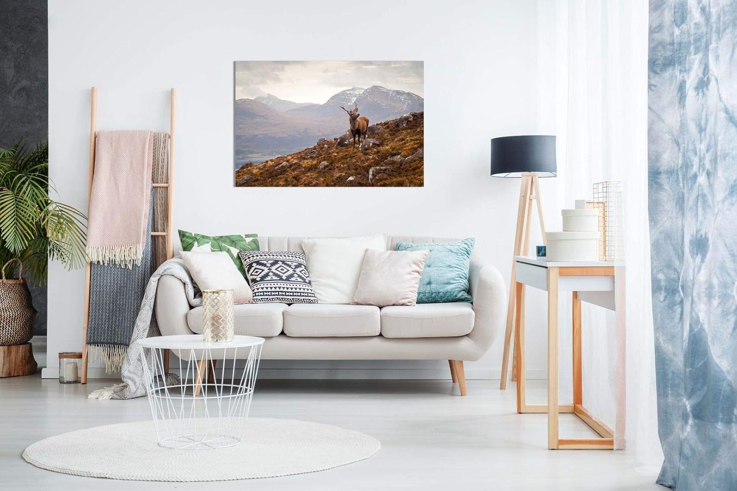 Wild Stag Scottish Highlands Canvas Wall Art Picture Print (30X20)