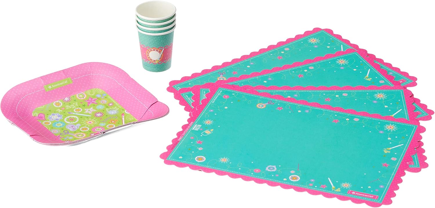 American Girl Crafts Doll Size Plates Cups And Placemats
