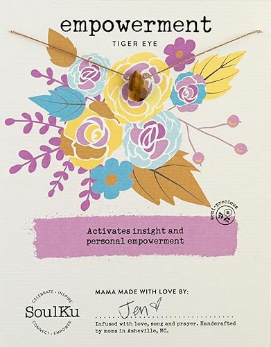 Miniatura 14 de SoulKu Handcrafted Necklace, Empowerment Jewelry With Healing Crystal, Inspirational Jewelry For Women, Mom & Sister Gifts, 2" Extender With Lobster