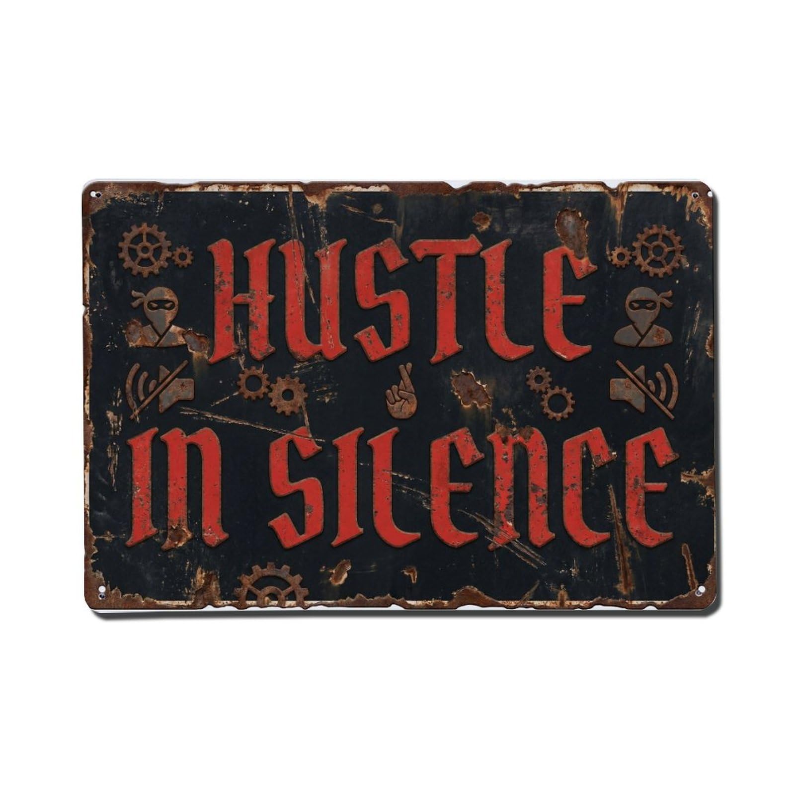Stealth Success Retro Motivational Slogans Metal Tin Sign Plaque Wall Decor for Cafe, Club Bar, Office, Home Garden Metal Poster 8x12Inch