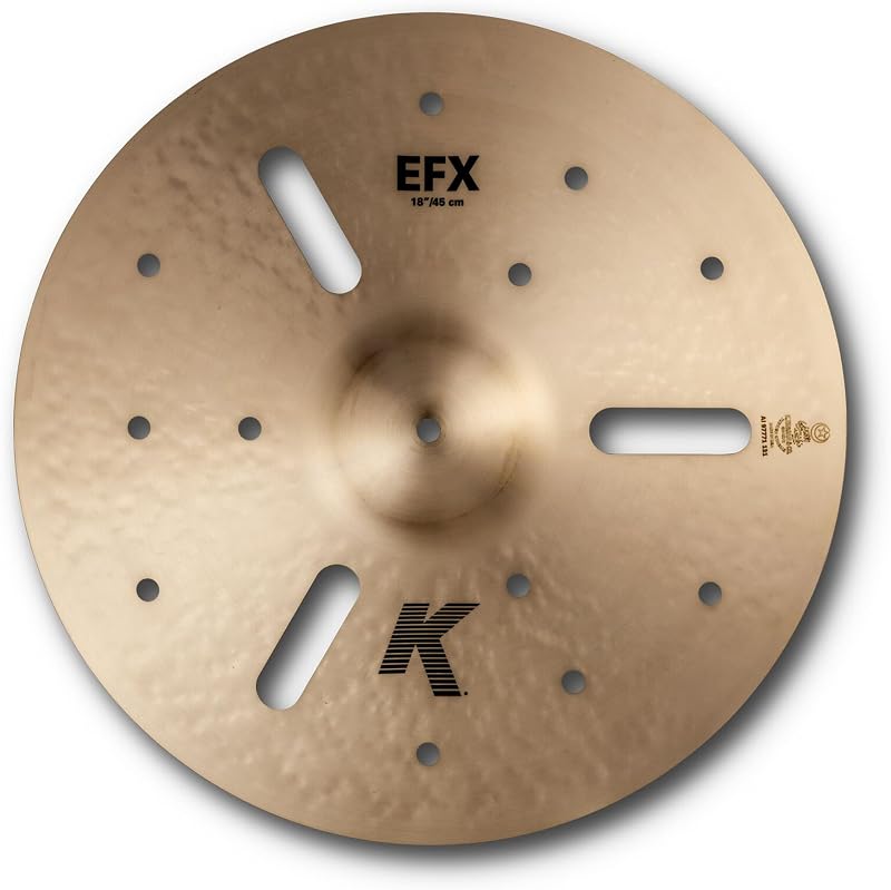 Zildjian K0888 Platillo crash K EFX de 18" | acento de efectos basura para kits de batería, listo para escenario y estudio, actualización de percusión profesional, tamaño de 18 pulgadas