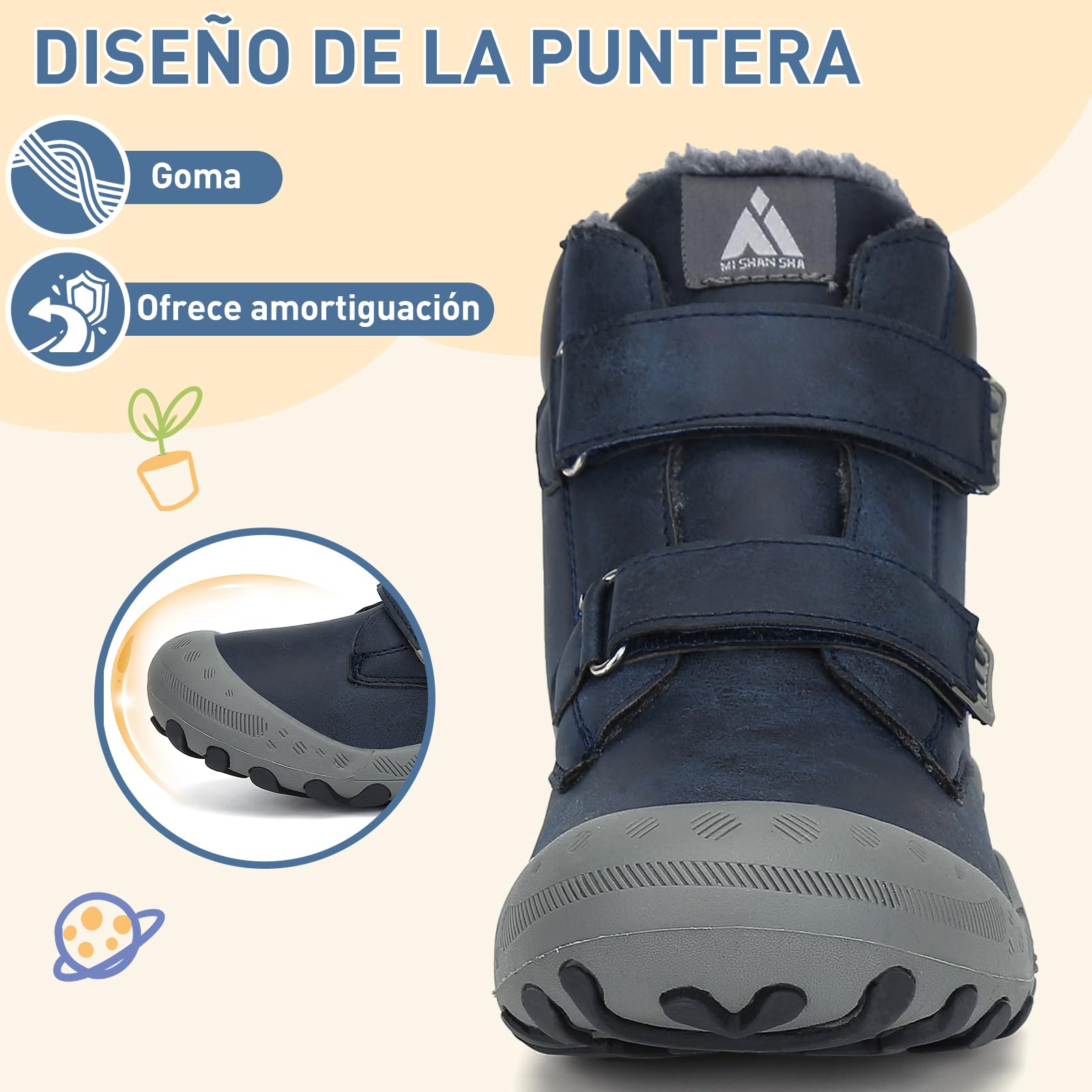 Mishansha Botas Nieves Niño Niña Antideslizante | Cómodas, Cálidos, Resistente al agua, Trekking, Invierno, Caminar, Acampada, Zapatillas de Senderismo