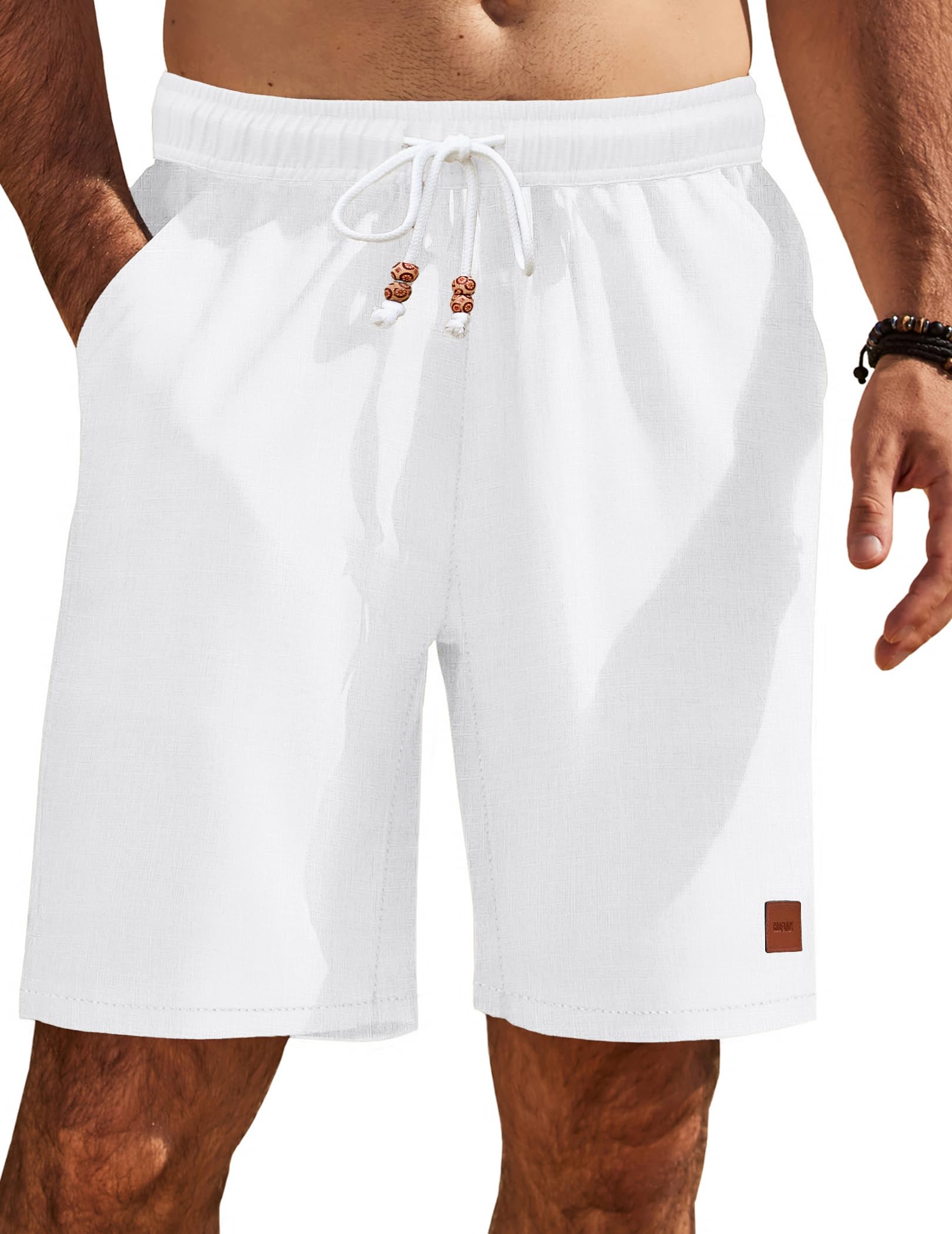 COOFANDY Mens Summer Beach Shorts Casual Elastic Waist Drawstring Short Vacation Shorts with Pockets