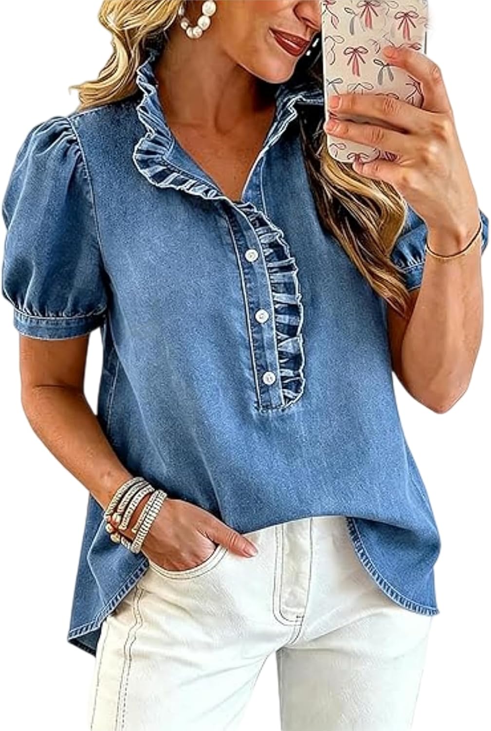 WEINEXRA Women Denim Shirt