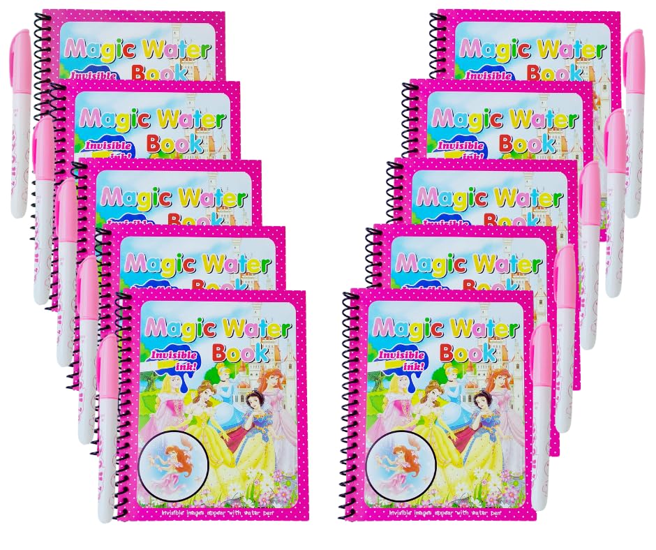 IncyWincy Magic Colouring Book (Pack of 10), Birthday Return Gift for Kids, Aqua Doodle, Reusable, No-Mess Drawing, Party Favor for Children, Boys & Girls