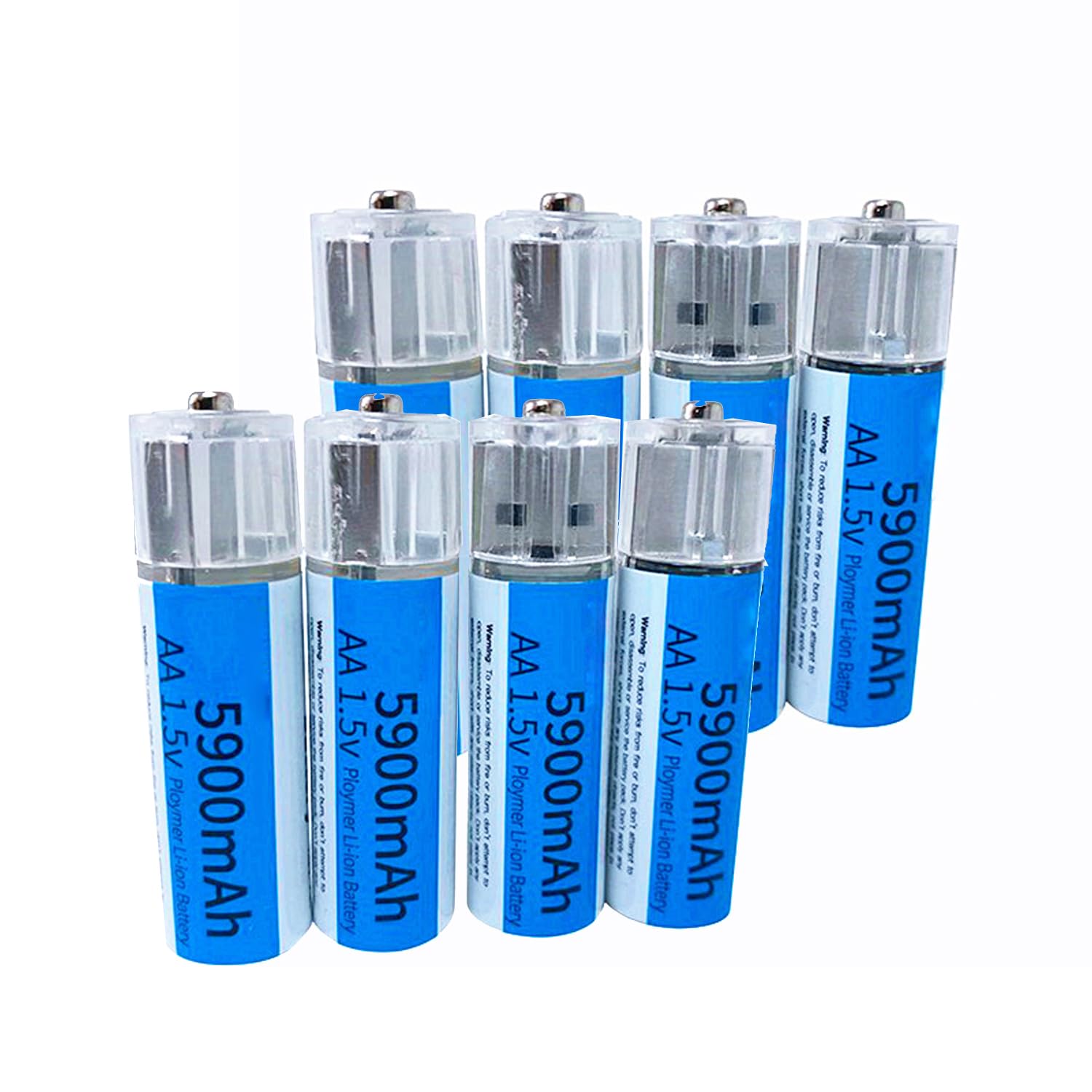 USB-wiederaufladbare AA-Batterien, 1,5 V, Doppel-A-Lithiumbatterien, 1,5 V, 5900 mAh, AA-Li-Ionen-Batterie mit USB-Stecker, 4er-Pack/8er-Pack