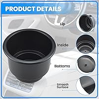 Vista 3 de SDTC Tech Portavasos negro para sofá, soporte universal de plástico empotrado con drenaje para barcos de RV, automóviles, sofás y carritos de golf