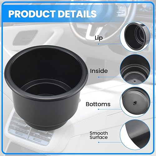 Miniatura 3 de SDTC Tech Portavasos negro para sofá, soporte universal de plástico empotrado con drenaje para barcos de RV, automóviles, sofás y carritos de golf