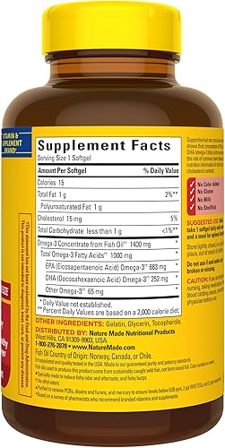 Miniatura 8 de Nature Made Burp-Less Ultra Omega-3 de aceite de pescado 1400 mg suplemento dietético para un apoyo cardíaco saludable 90 cápsulas blandas