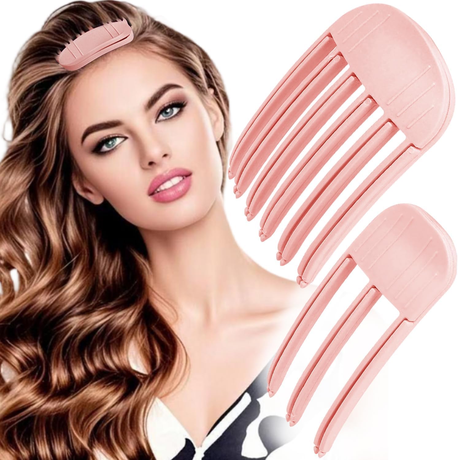 FEORA 2Pcs Hair Puff Clips for Women Puff Hair Clip Volume Clips for Women Men 3 & 6 Teeth Comb for Fluffy Bangs Volumizing Bobby Pin Hair Root Lifting Clips Ponytail Volumizer Clip-image-16
