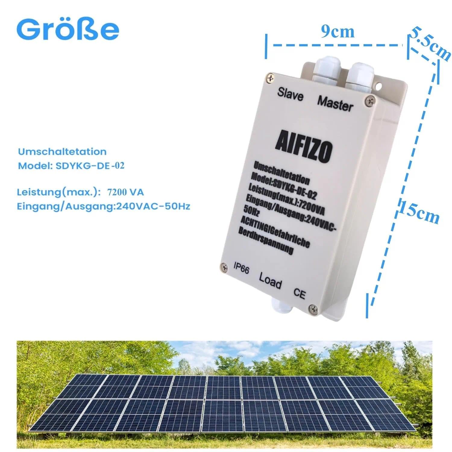 Netzvorrangschaltung Wohnmobil, Umschaltstation für Netzvorrangschaltung 32A 240V 7200VA, Umschaltstation für KFZ, Boot, Caravan, Outdoor, Umschalter Notstrom, Netzvorrangschaltung