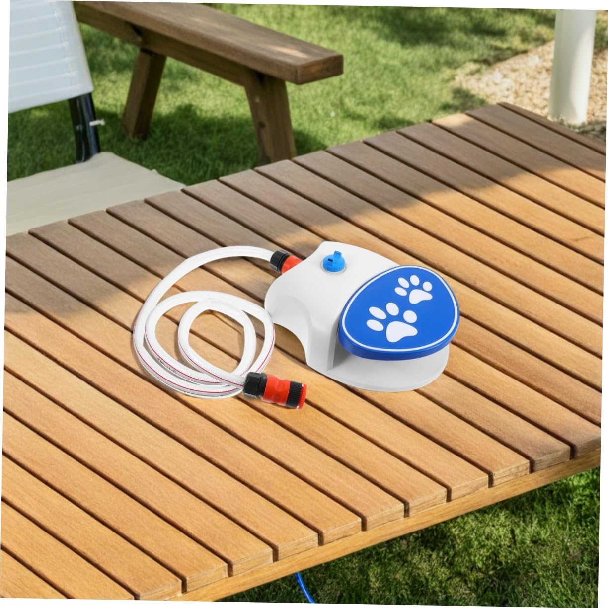 UPKOCH Dog Water Fountain: Outdoors Puppy Step On Water Dispenser - Convenient Pet Drinker with 160cm Hose - Pet Garden Waterer for Faucet