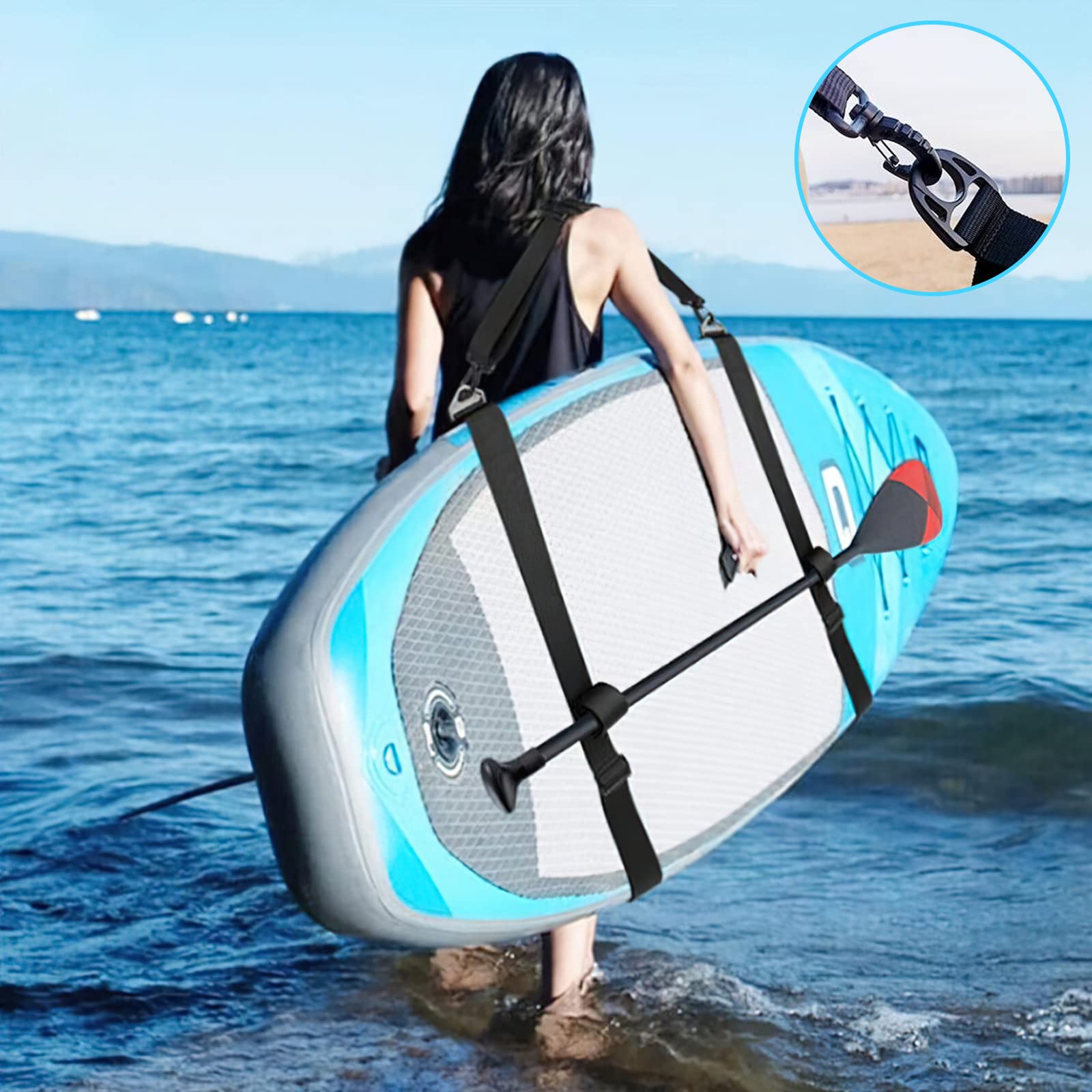 Sangle De Transport Réglable Pour Planche De Surf/SUP – épaulière Large 8.5 Cm, Confortable - 14