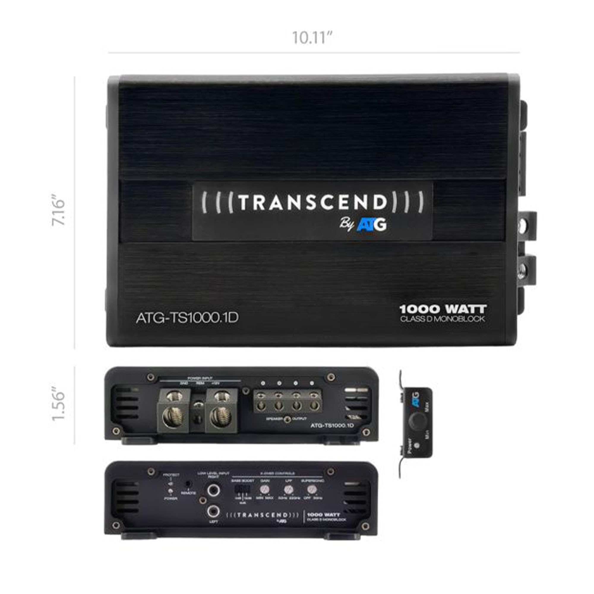 ATG Audio Transcend Series 1000w Class-D Mono Subwoofer Amplifier - ATG-TS1000.1D
