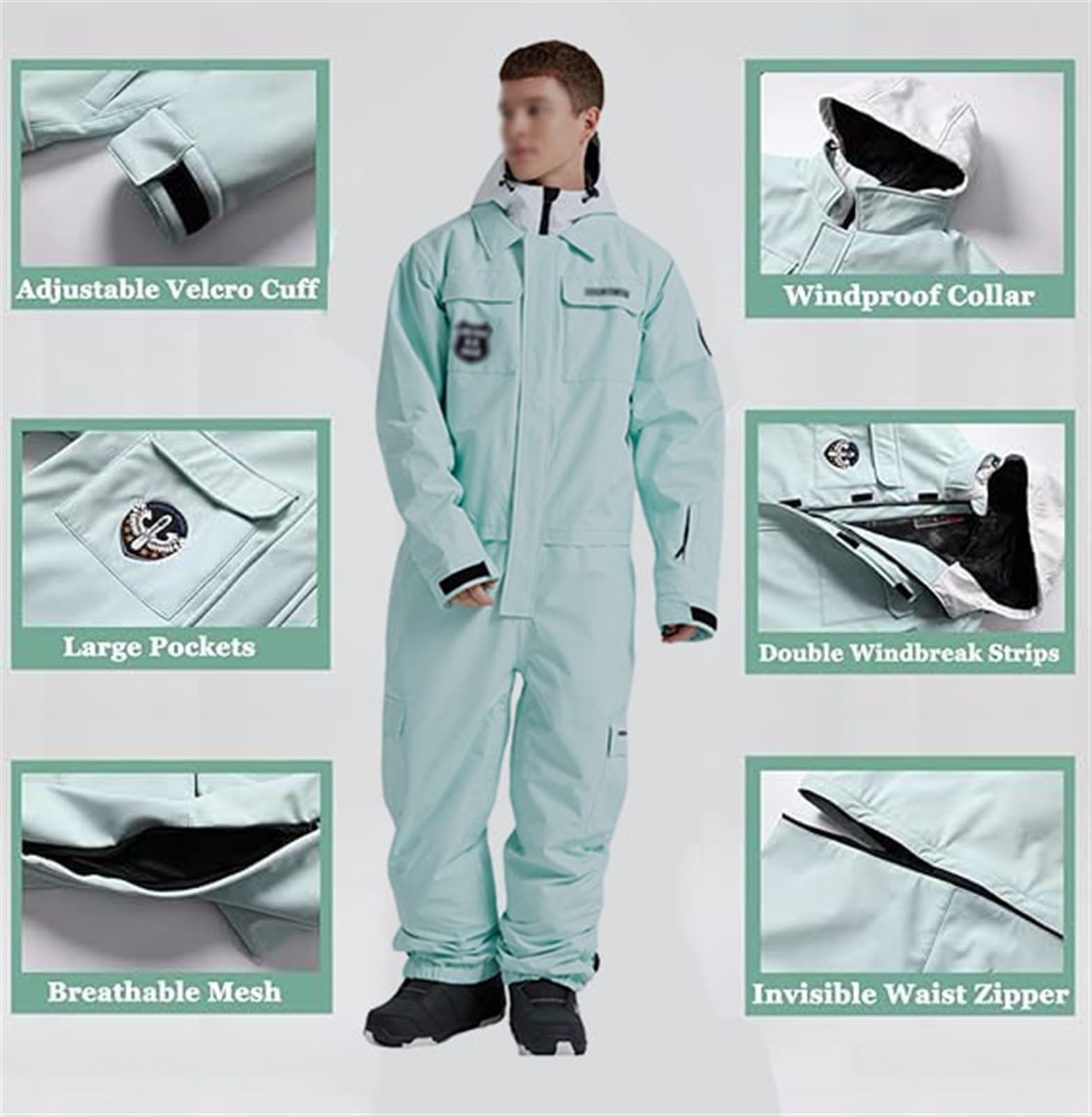 Yytcsjz Tute Da Sci Invernali Da Uomo, Set Di Tute Da Sci Impermeabili Antivento Resistenti All'usura Da Uomo, Abbigliamento Da Snowboard Per Avventure All'aria Aperta, Per Lo Sci, Motoslitta