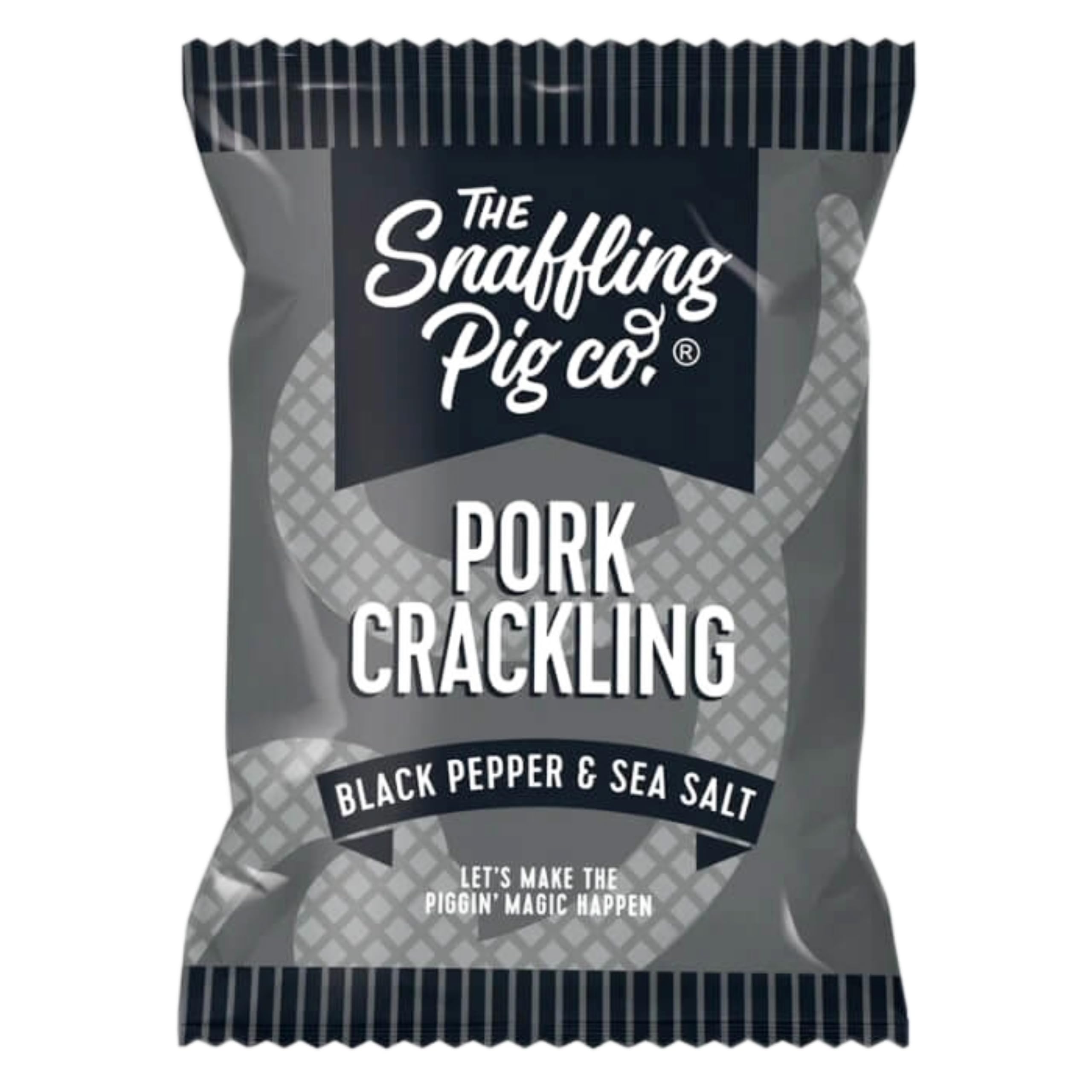 The Snaffling Pig Co Black Pepper & Sea Salt, Gourmet, Meaty Snacks, 40 g (Pack of 12) - Perfect for Gifting