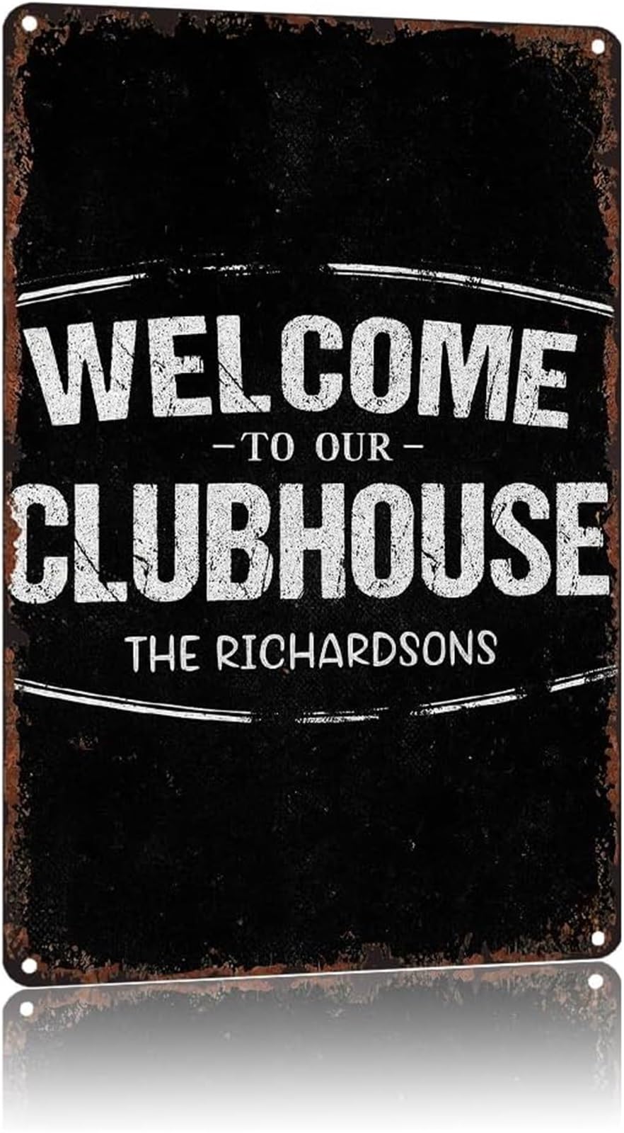 NWPNLXEA Funny Man Cave Sign Welcome To Our Clubhouse Vintage Metal Tin Wall-Art for Clubhouse 8 X 12 in