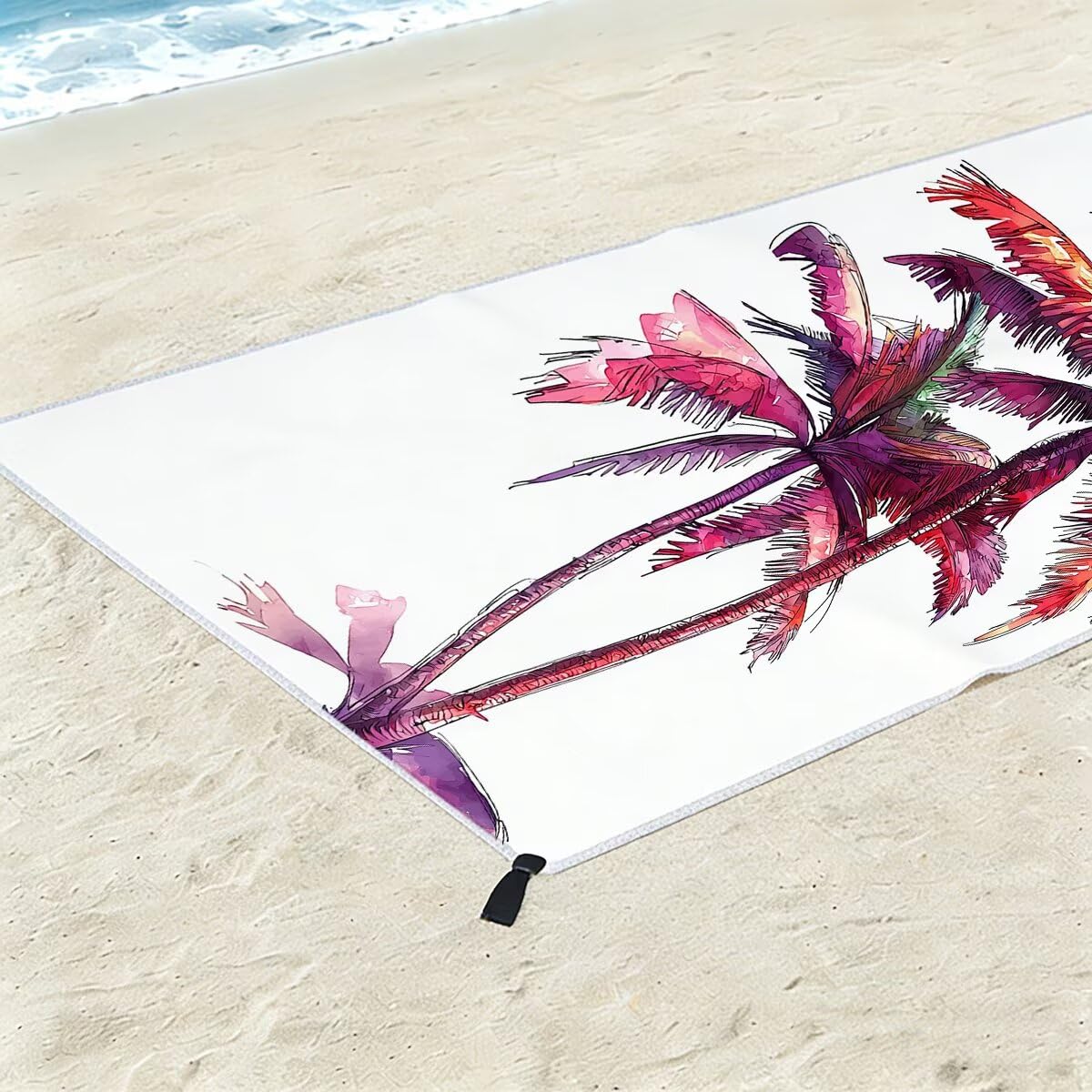 Serviette de Plage Microfibre, Serviette de Bain Grande Taille 80x160cm, Lot de 2 Séchage Rapide Drap de Bain Arbre, Anti Sable Serviettes de Plage Microfibre pour Voyages Sport, Cadeau Femme -3714