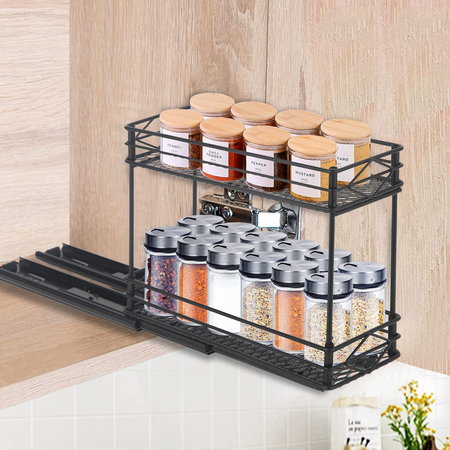 Buy Pull Out Spice Rack Organizer for Sliding Spice Rack, Duty