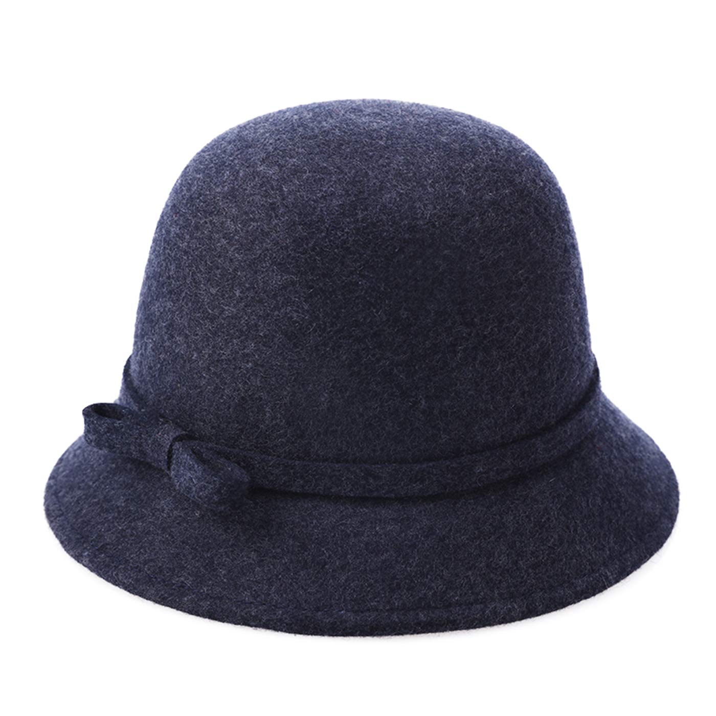 BAIMORE100% Wool Vintage Felt Cloche Bucket Bowler Hat Winter Women Church Hats