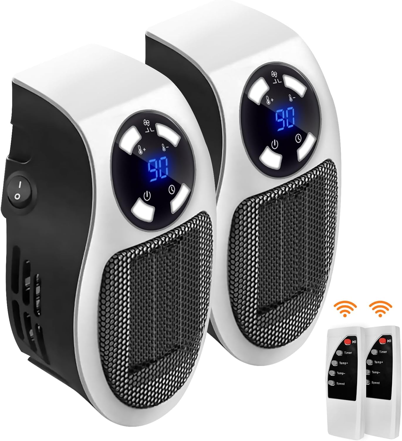 Portable Heater Plug In Heater, 2Pc 350W Top Heat Smart