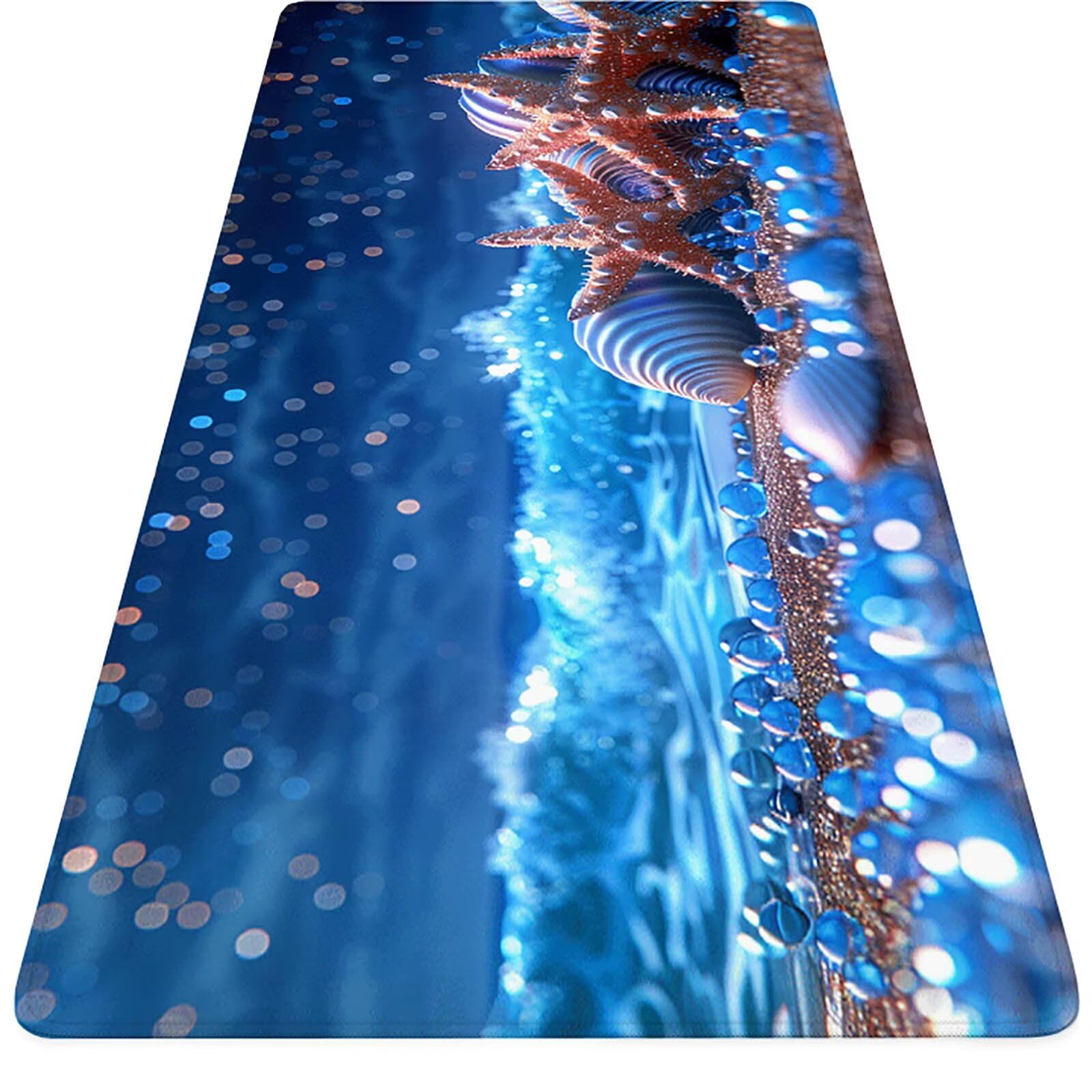 Conchiglia Tappetino Mouse Gaming xxl 1000 x 500 mm, Tappetino Scrivania Blu Con Bordi Cuciti, Presa Stabile su Superfici Lisce, Impermeabile Antiscivolo Mouse Pad per Gaming Accessori Regalo q2-168