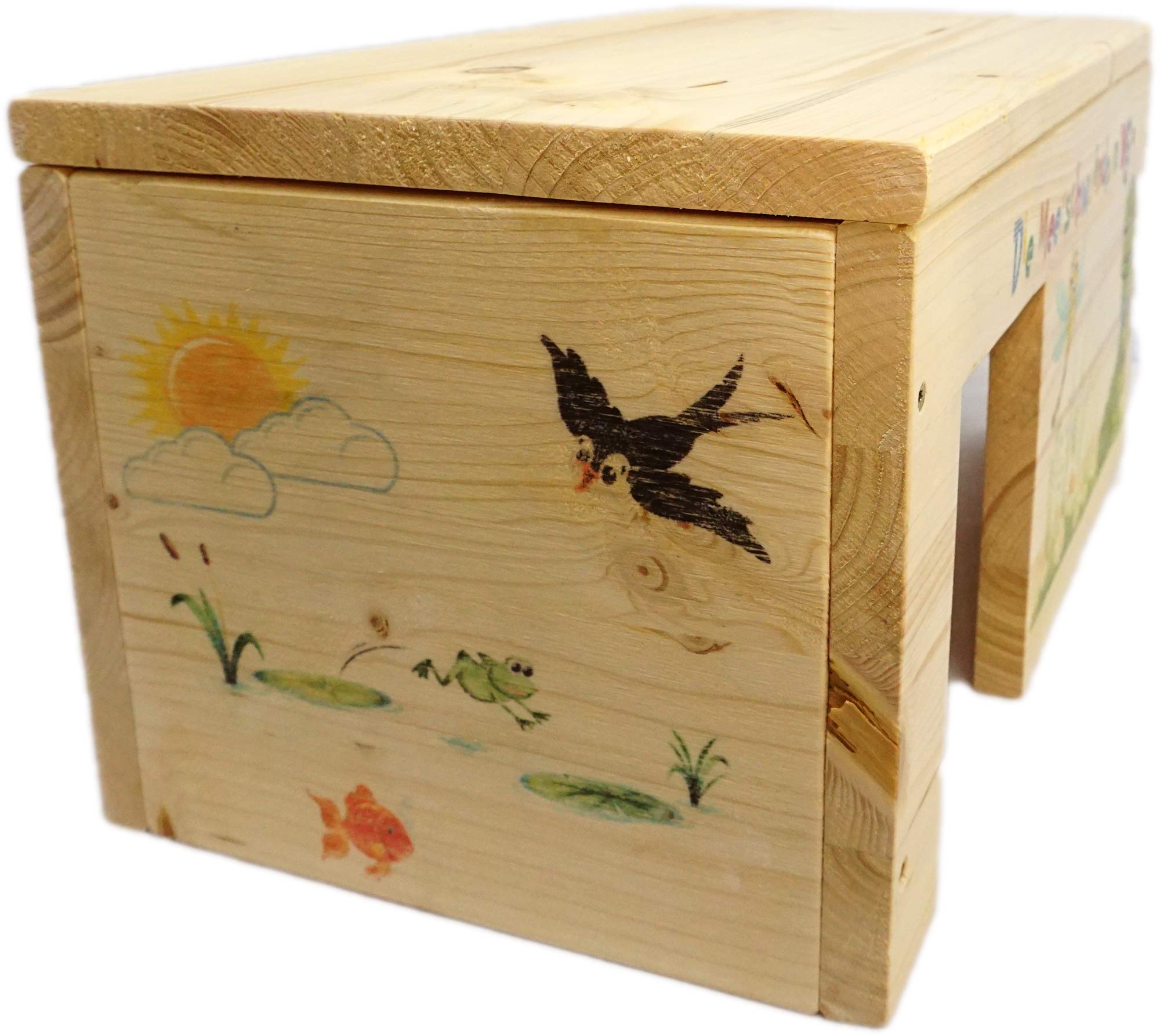 Yireal Meerschweinchengehege mit 2 Eingängen, Stabil, Holzlasur & Aufklappbar / 45x25x22cm