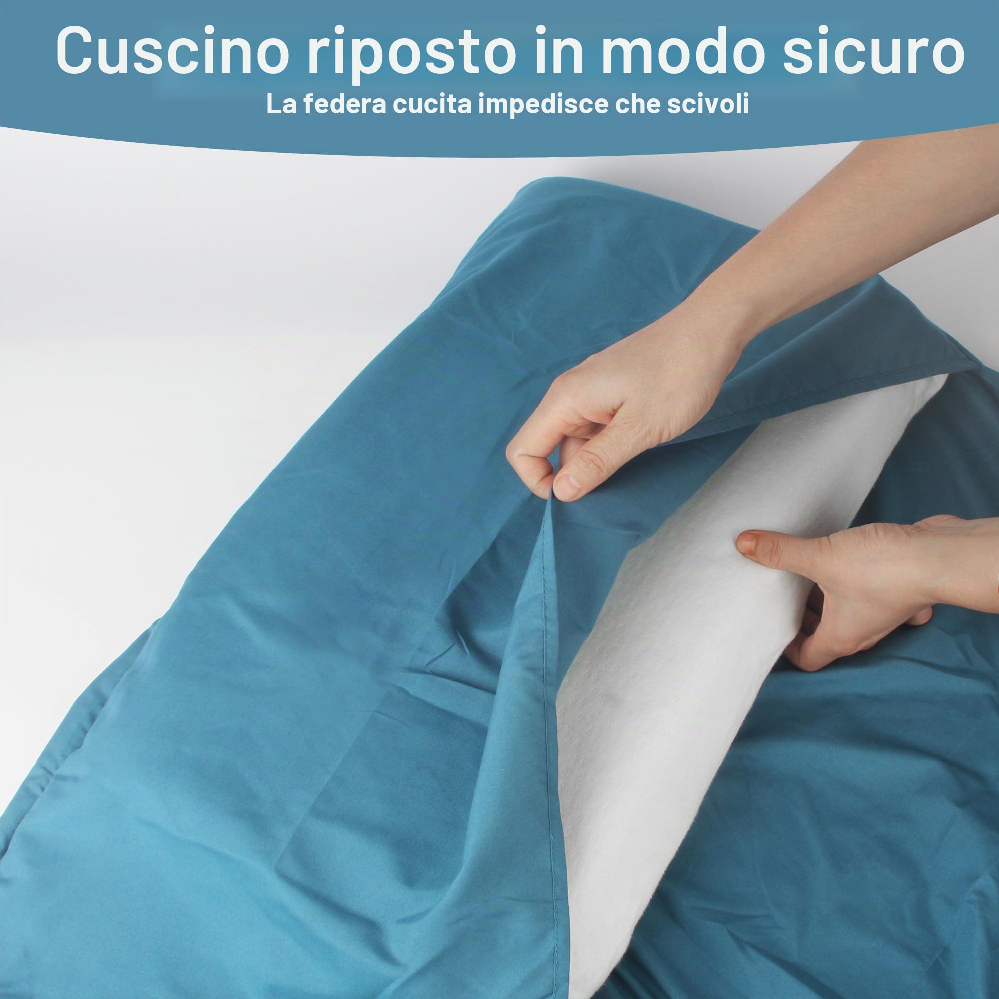 Sacco Lenzuolo 2 in 1, 220 x 95 cm, utilizzabile come Sacco Lenzuolo Da Viaggio e coperta per dormire, traspirante e morbido, con cerniera su tutta la lunghezza e scomparto per cuscino