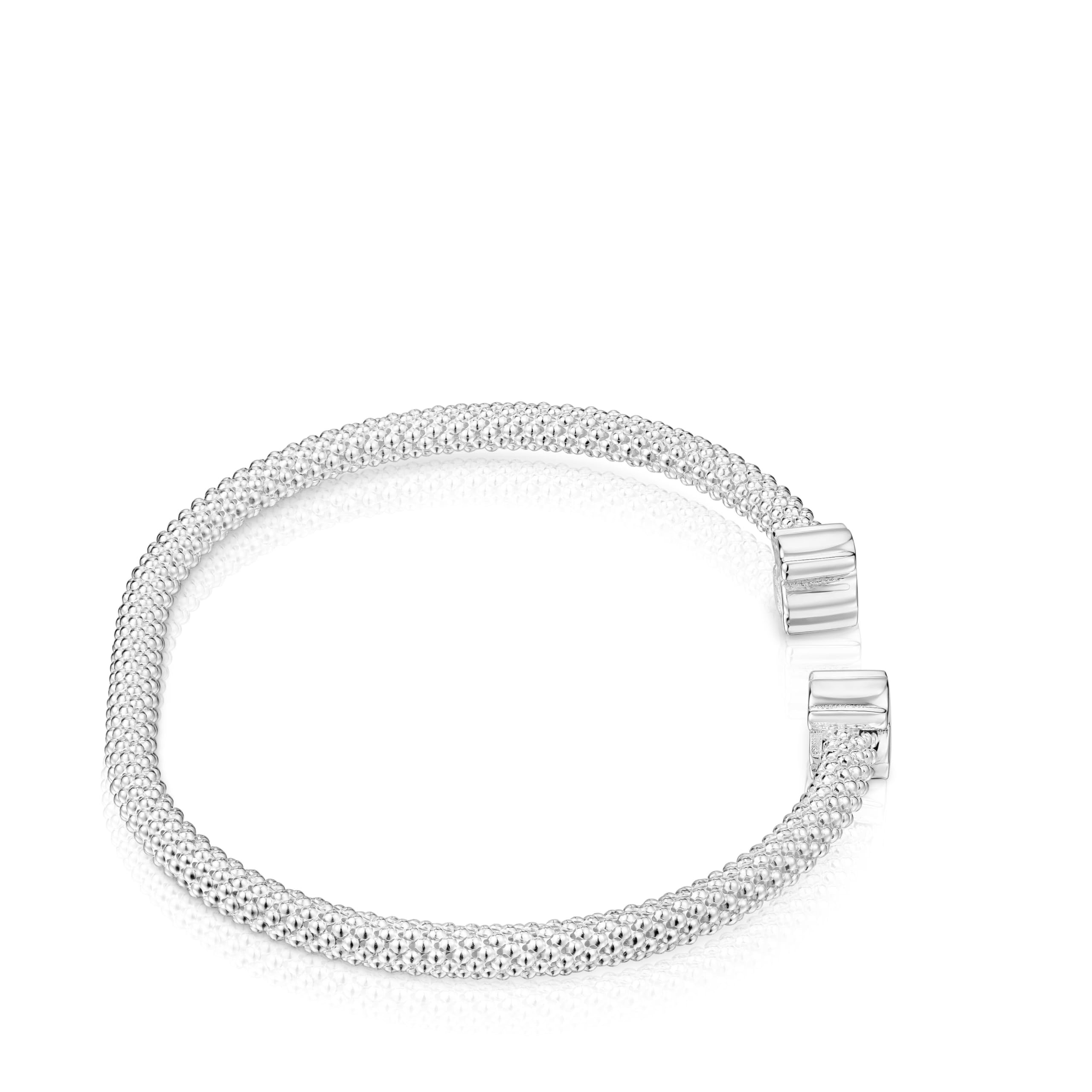 TOUS Pulsera esclava de plata motivos oso 7 mm, Para Mujer, Colección Icon Mesh