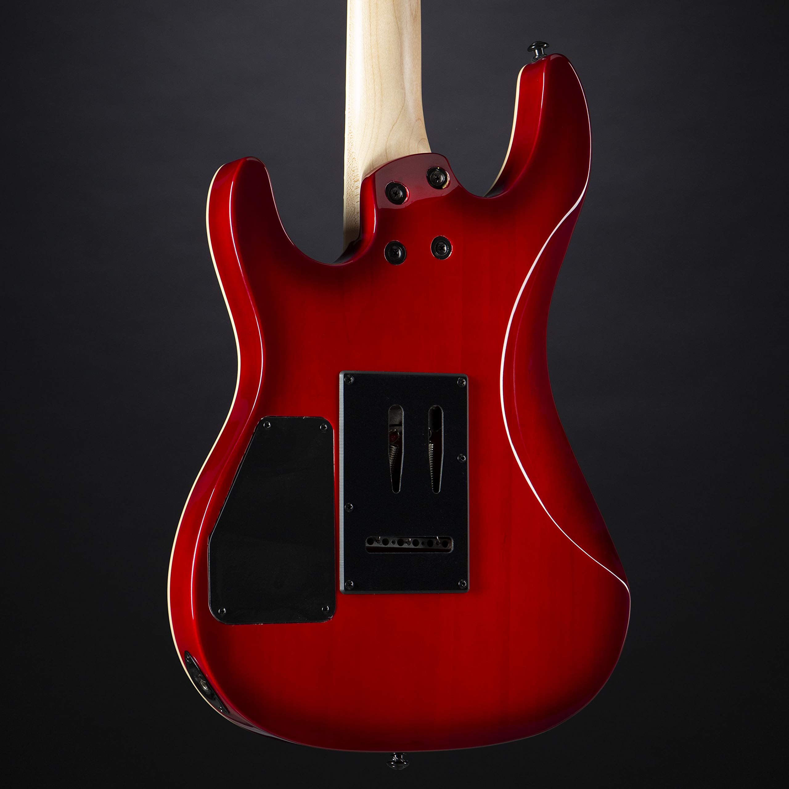 J&D 805 TRB Transparent Red Burst E-Gitarre mit High Output Humbuckern und Modern Vintage Tremolo